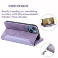 thumbnail image 4 of For Iphone 15 Plus Grid Texture Zipper Leather Phone Case With Lanyard(Purple),iPhone 16, 4 of 7