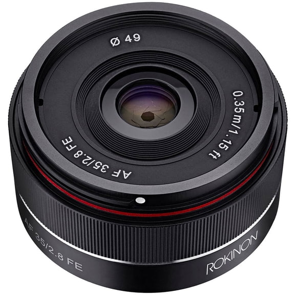 Rokinon IO35AF-E 35-35mm f/2.8 Ultra Compact Wide Angle Lens for Sony E Mount, Black