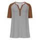 thumbnail image 5 of TaTaai Women's Short Sleeve V-Neck T-Shirt, Soft Cotton, Oversized Raglan Sleeves, Button Design, Casual Daily Wear, Spring Summer Solid Color Options Gift, 5 of 8