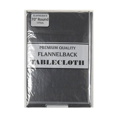 Vinyl Tablecloth With Polyester Flannel Backing 70 Inch Round Vinyl Tablecloth With Polyester Flannel Backing 70 Inch Round Black Ship From