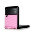 thumbnail image 5 of Allytech Case for Samsung Galaxy Z Flip 3 5G 2021 Released, Z Flip 3 Case, Carbon Fiber Shockproof Protective Ultra Slim Fit Shell Cover with Detachable Adjustable Shoulder Strap, Pink, 5 of 9