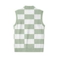 thumbnail image 7 of GrmtClth Sweater Vest Men Classic V-Neck Knit Argyle Vest Sweater Cozy Fit Button Down Cardigan Vest Light Green 4XL, 7 of 7