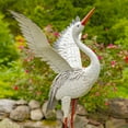 thumbnail image 3 of Set of 2 44.5" Tall Metal Great White Heron Garden Figurines, 3 of 6