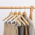 thumbnail image 1 of Cintres en Bois Naturel Solides Robustes et Durables pour l'Organisation de la Garde-Robe, 1 of 6
