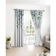 thumbnail image 3 of Eucalyptus Leaves Blackout Curtains for Bedroom/Living Room, Thermal Insulated Kitchen Curtains, Simple Spring Botanical Green Vines Grommet Darkening Window Treatment Drapes 42"x63"x2, 3 of 8