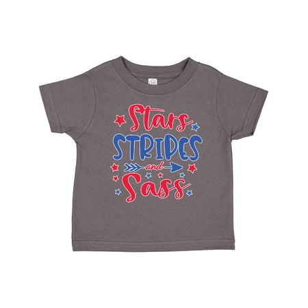 

Inktastic 4th of July Stars Stripes and Sass Blue and Red Stars Gift Toddler Toddler Girl T-Shirt