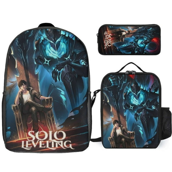 Solo Leveling Backpack 3 Piece Set Travel Daypack Combination, Back to School Gifts