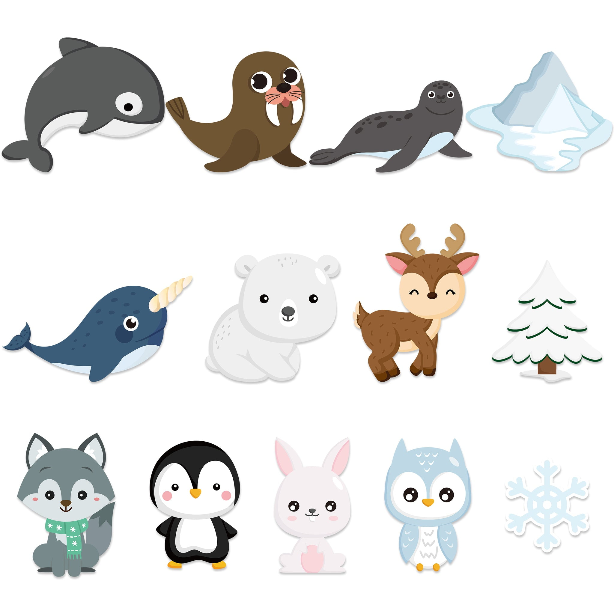 OSNIE 78Pcs Polar Animals Cutouts Winter Bulletin Board Decor Arctic Animals Polar Bear Snowy Owl Reindeer Cutting Paper Home Preschool Classroom Decoration Educational Cut-Outs for Kids Toddlers OSNIE 78Pcs Polar Animals Cutouts Winter Bulletin Board Decor Arctic Animals Polar Bear Snowy Owl Reindeer Cutting Paper Home Preschool Classroom Decoration Educational Cut-Outs for Kids Toddlers