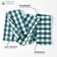 thumbnail image 6 of HEIRLOOM COMFORT Gingham Check Cloth Napkins Set of 6, 18x18 Inch, 100% Cotton, Reusable & Washable, Durable, Absorbent Fabric for Dinner Parties, Wedding, Dining Napkin, Teal Green, 6 of 6