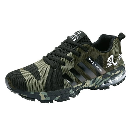 

Yoslce Running Shoes for Men Woven Camouflage Mesh Breathable Sneaker Running Shoes Sports Shoes Casual Shoes Dress Shoes Army Green 42