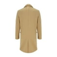 thumbnail image 5 of Ogiraw Tops for Men Trench Coat Men Workout Jacket Winter Warm Solid Pocket Woolen Coat Men's Thick Coat Men's Mid Length Khaki, 5 of 5