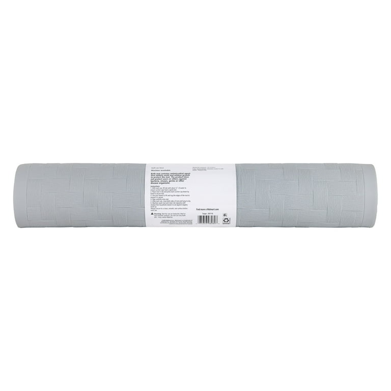 Mainstays Rubber Bath Mat with Suction Cups, Gray photo 5