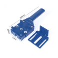 thumbnail image 4 of Localizador de orificios para perforadora de madera, localizador de orificios para perforadora recta, herramienta de bricolaje para empalmes de espigas redondas, azul, azul, 4 of 5