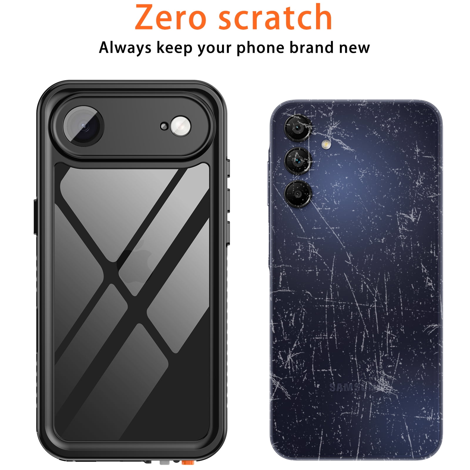 Casetego For iPhone Air Case,IP68 Waterproof 16FT Underwater Military Dustproof Shockproof Rugged with Built-in Screen Protector Full Protect Phone Cover with Lanyard,Purple