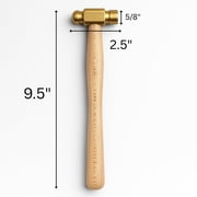 ARTESIA TOOL 10 25.4 cm Brass Ball Pein Hammer 1/2 1.27 cm Striking Surface Spark-Free Solid Wood Handle Ideal for Jewelers & Metal Crafting