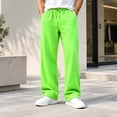 thumbnail image 2 of Rexolia Men's Sweatpants Straight Leg Open Bottom Soft Stretch Drawstring Waist Athletic Casual Green 2XL, 2 of 4