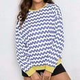 thumbnail image 2 of Taqqpue Women Long Sleeve Shirts Casual Striped Round Neck Oversized Pullover Tops Loose Fit Fall Lightweight Sweatshirts for Women, 2 of 8