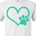 thumbnail image 4 of Inktastic Teal Heart with Paw Print T-Shirt, 4 of 5