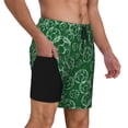 thumbnail image 2 of Naloa Soccer Print Men Swim Trunks with Compression Liner ,Board Shorts,Men's Swim Shorts with Drawstring and Elastic Waistband-Small, 2 of 6
