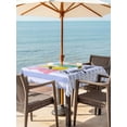 thumbnail image 2 of Easter Purple Striped Outdoor Tablecloth - 60x60 Inch Square Dining Table Cover, Spring Colorful Bunny Polka Dot Waterproof Outdoor Table Cloth with Umbrella Hole & Zipper for Picnic/Patio/Party, 2 of 7