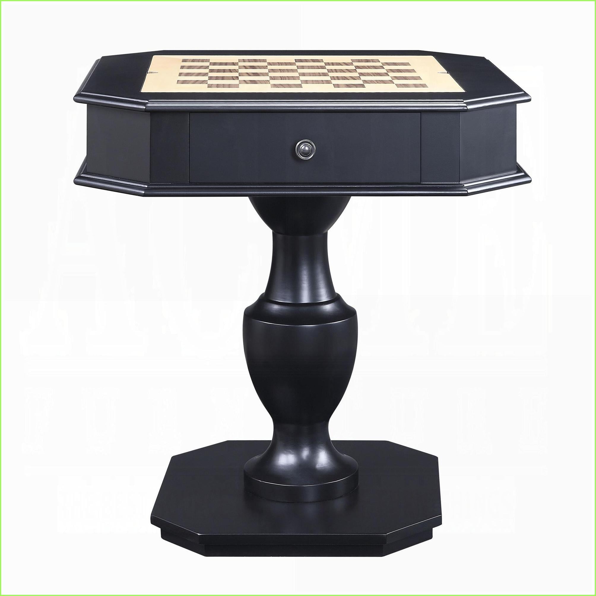 Game Table with 2 Drawers & Reversible Game Tray | Black | MDF
