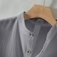 thumbnail image 4 of pstuiky camisetas de hombre, Camisa de hombre de Europa y América, de manga corta, con cuello alto y boca abierta, blusa de manga corta. camisas casuales para hombre m, 4 of 6