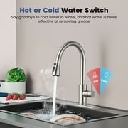 TVOFEK Kitchen Faucet with Soap Dispenser, Stainless Steel Brushed Nickel Kitchen Sink Faucets with Pull Down Sprayer fit 1 or 3 Hole, Single Handle Faucet for RV Bar Laundry Camper