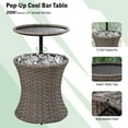 thumbnail image 6 of 5 Pieces Outdoor Patio Furniture Set with Ottomans, Rattan Wicker Patio Swivel Rocking Chairs Set of 2 with Pet House Cool Bar and Retractable Side Tray, Patio Conversation Sets for Backyard Porch, 6 of 7