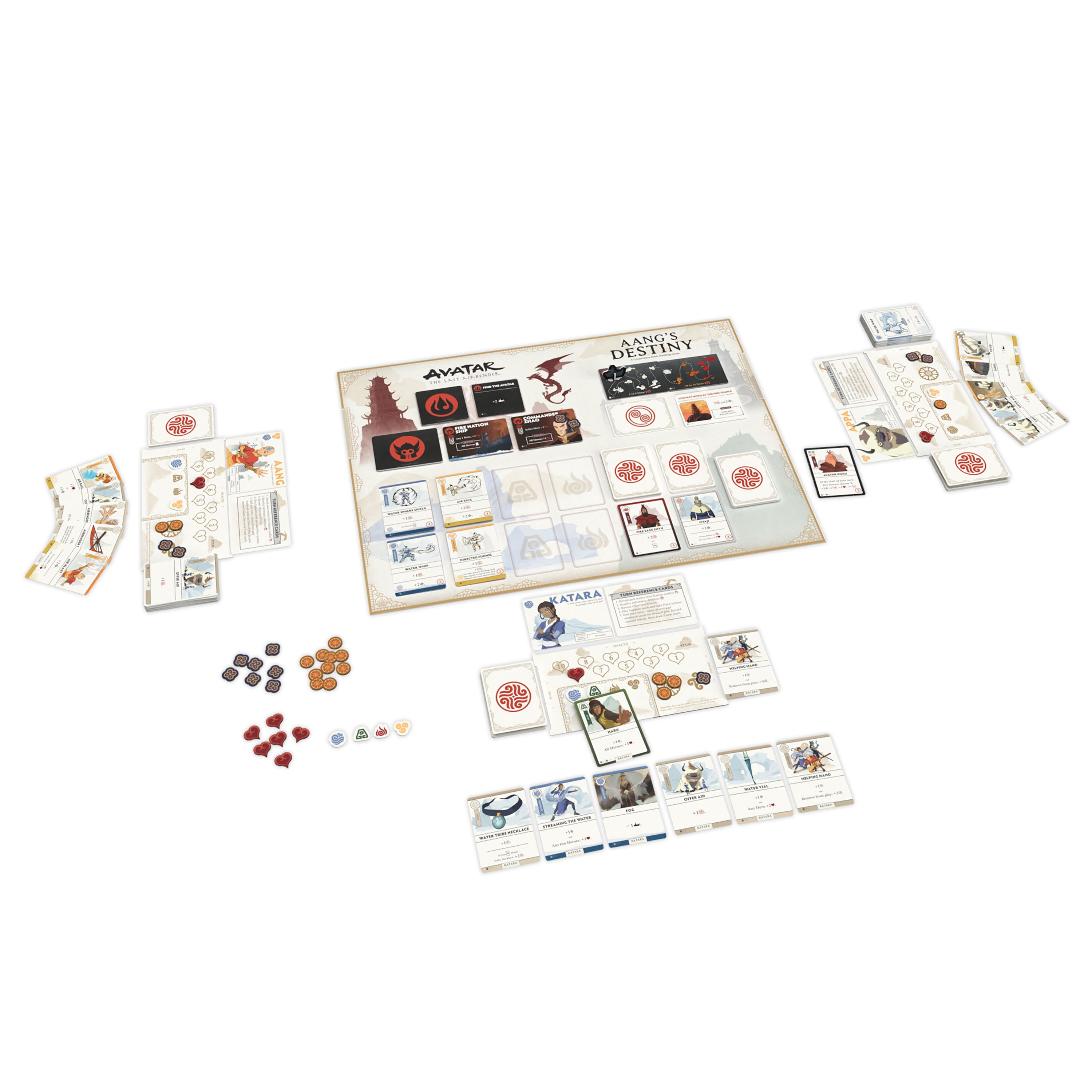 Avatar: The Last Airbender: Aang's Destiny, Cooperative Deck Building Strategy Board Game, Play as Aang, Katara, Appa & More, Fun for Family Game Night, Ages 10+, 2-4 Players, From The Op Games