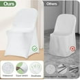 thumbnail image 3 of EMART White Folding Chair Covers 25 Pcs, Waterproof Universal Standard Seat Slipcovers for Wedding, Party, Banquet, 3 of 7