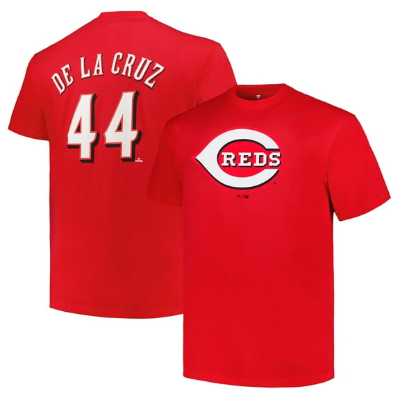 Men's Fanatics Elly De La Cruz Red Cincinnati Reds Big & Tall Name & Number T-Shirt