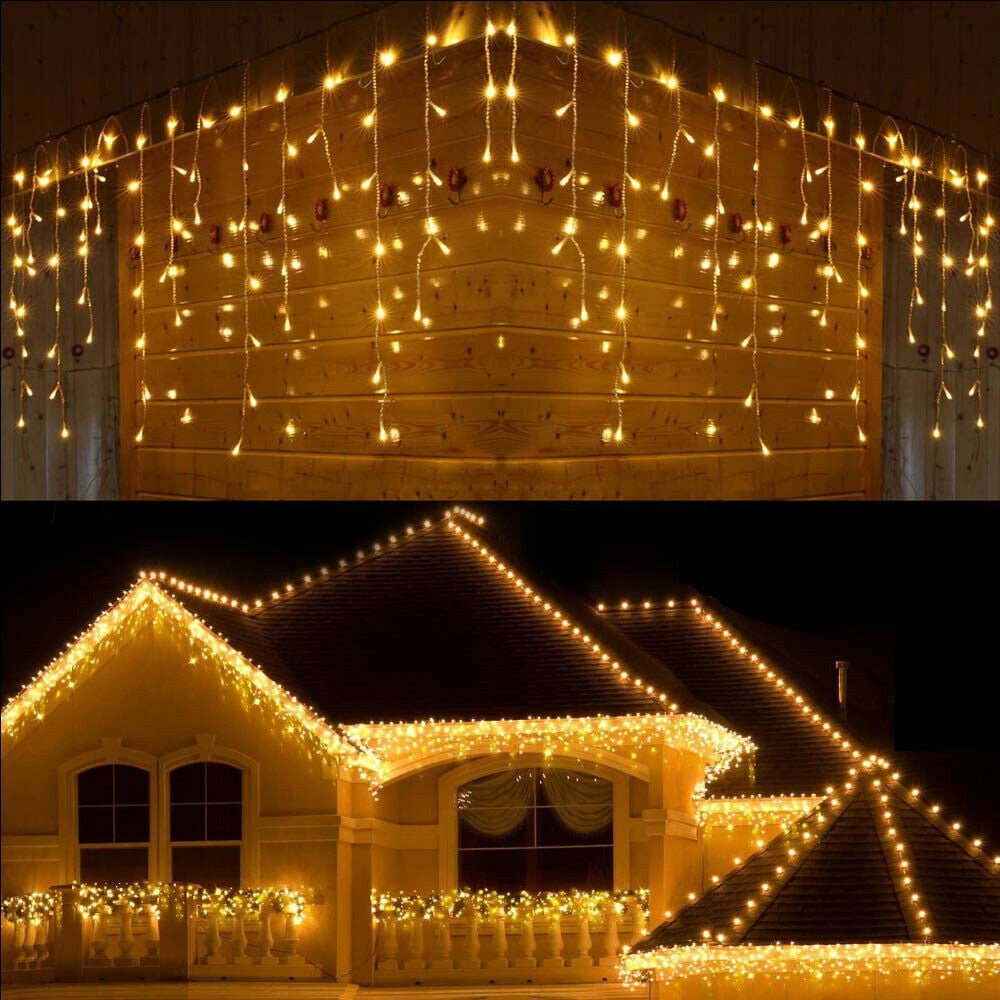 13FT Extendable LED String Lights, Waterproof Outdoor Lights Curtain Lights Icicle Christmas Garden Patio Decoration - Walmart.com