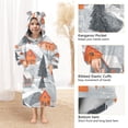 thumbnail image 3 of FORMRS Wearable Blanket Hoodie with Sleeves for Kids Cozy Flannel Sweatshirt, Gray Snow Houses, 3 of 7