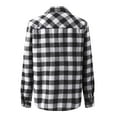 thumbnail image 7 of larppty Womens Casual Cuffed Long Sleeve Boyfriend Button Down Plaid Flannel Shirt Tops (Black, XXL), 7 of 7