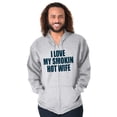 thumbnail image 5 of Love My Smokin Hot Wife Funny Spouse Zip Hoodie Sweatshirt Men Brisco Brands L, 5 of 6