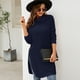thumbnail image 2 of Jersey de cuello alto para mujer, suéter informal, top de punto holgado de longitud media, novedad de 2023, 2 of 4