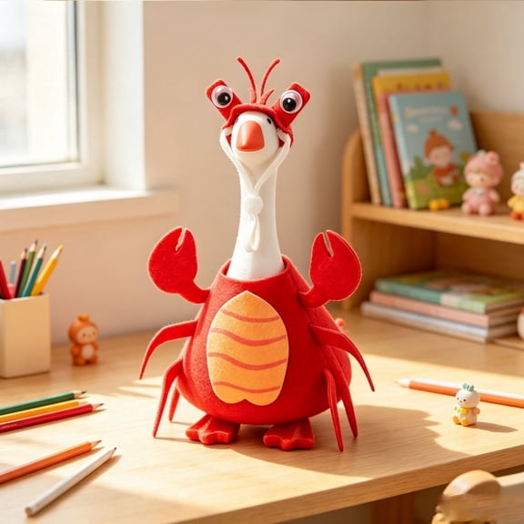RUINIXCW 7 Inch Halloween Lobster Goose Outfits Desk Duck Outfit Mini Porch Goose Outfit for Desk Goose Figurine Holiday Desk Goose Clothes Felt Crayfish Costume Set Witch Costume (No Goose)