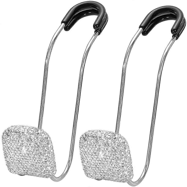 Bling Car Seat Hooks for Headrest,Rhinestone Car Purse Hooks Holder,Auto Hooks Bling Car Hangers Organizer 2PACK