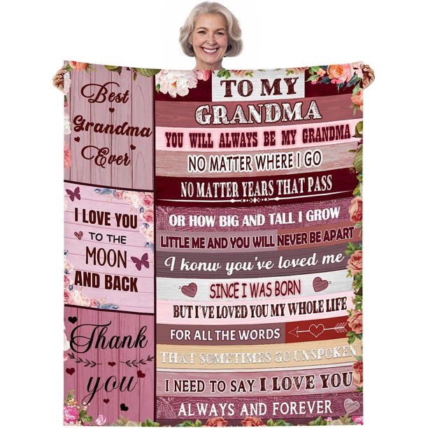 LHSHID Grandma Gift from Granddaughte Blanket Flannel Soft and Comfortable Anti static Bed Sofa Blanket 60x80in