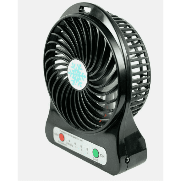 Portable Rechargeable LED Desk Fan – Mini USB Battery Operated Air Cooler with Adjustable Speed for Home, Office & Travel