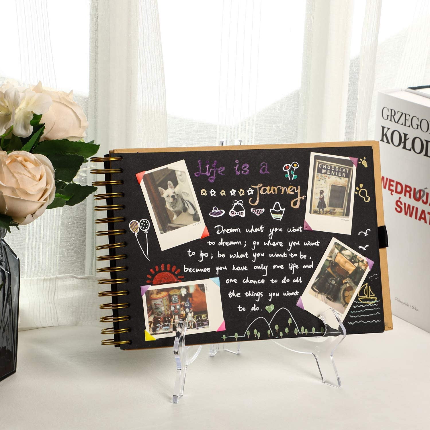 3 Pieces 4.5/7/9.8 Inch Clear Acrylic Easels Display Stands Plate Stands Holders to Display Pictures or Other Items for Weddings, Birthdays, Home Decoration, Tables