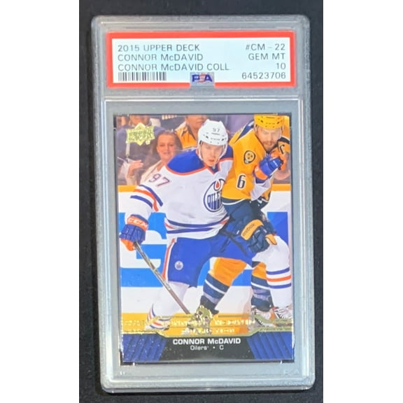 Connor McDavid 2015 Upper Deck Hockey Rookie Card RC #CM-22 Graded PSA 10