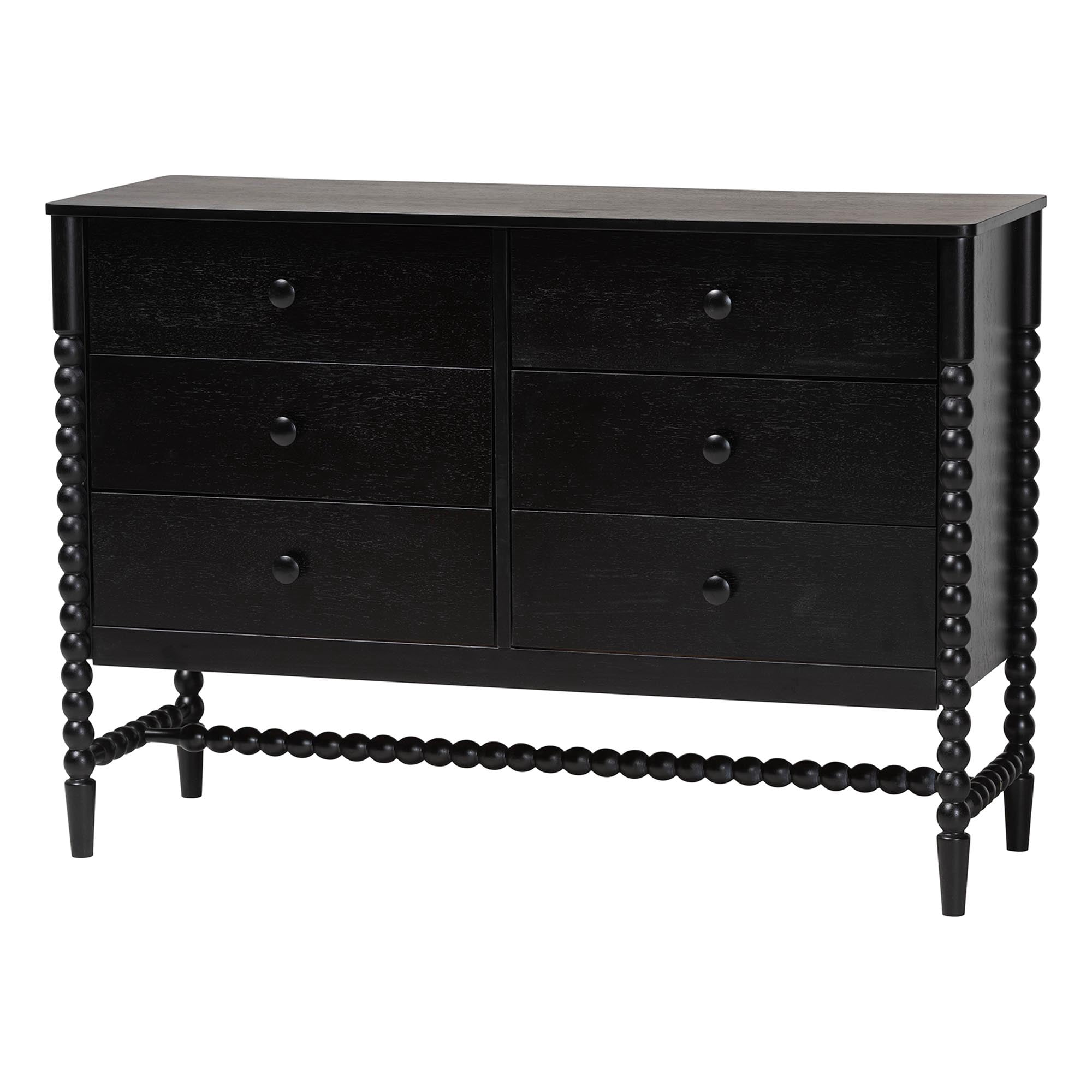 Baxton Studio Brantley Modern Farmhouse Bedroom Set, Queen, 4-Piece, Black