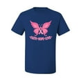 thumbnail image 2 of Wild Bobby, Butterfly Pink Ribbon Faith Hope Love, Breast Cancer Awareness, Men Graphic Tee, Royal, XX-Large, 2 of 5