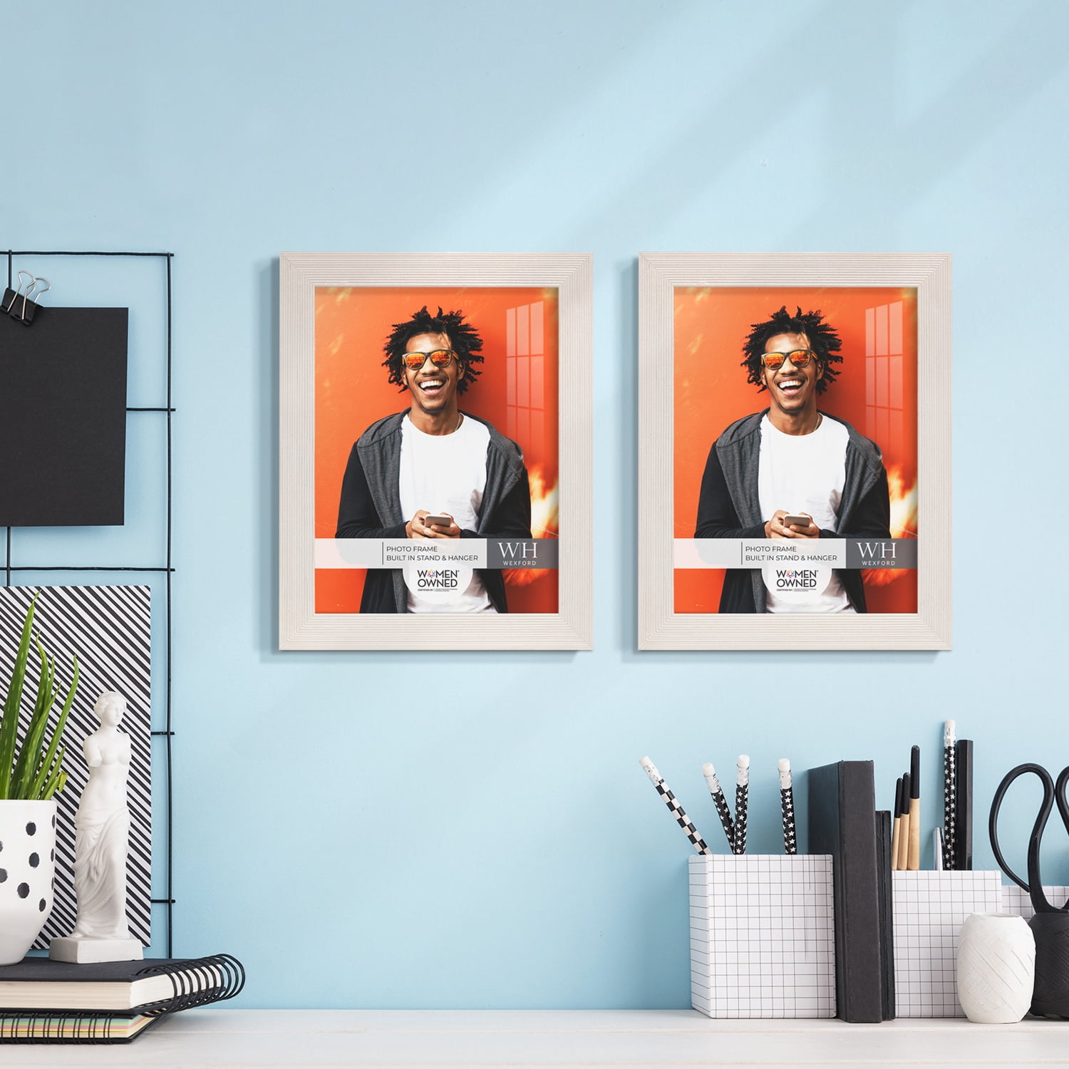 Grooved 6 in. x 8 in. White Picture Frame (Set of 2)