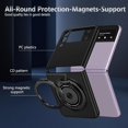 thumbnail image 6 of Magnetic Case for Samsung Galaxy Z Flip 3 Case with Kickstand & Ring Holder, [Compatible with MagSafe Charging] Slim Ultra PC Back Scratch-Resistant Military Grade Shockproof Case,Black, 6 of 14