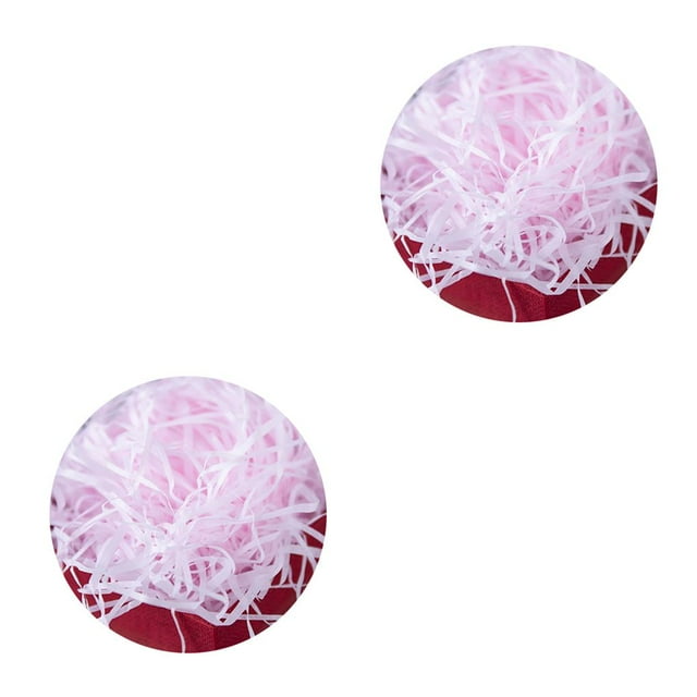 jesticaly New Shredded Paper Box Filling Material Wedding Party Decoration Candy Holder DIY Colorful Tissue Filler Light pink 2Set