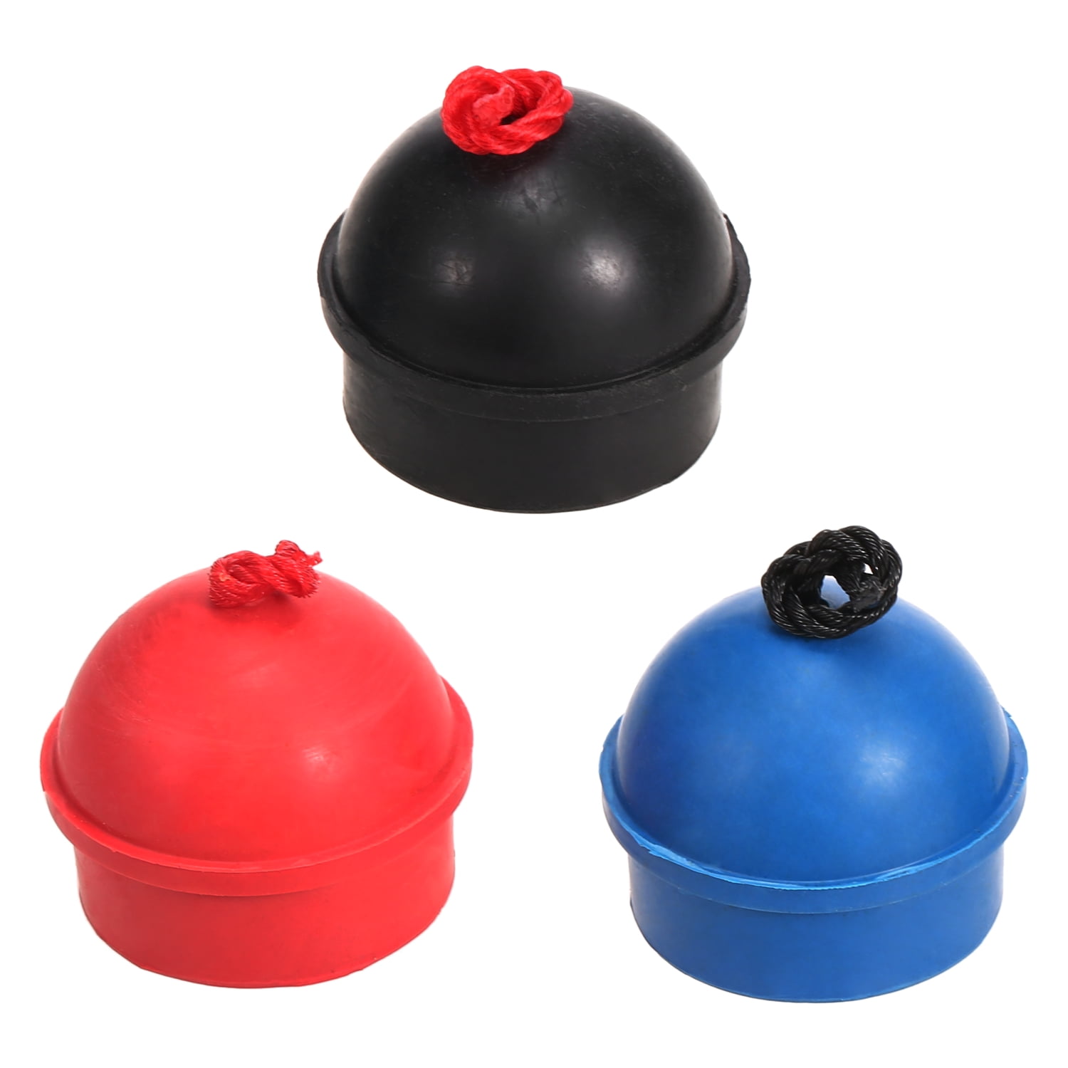 HONBAY 3pcs Mix Color Rubber Pool Table Billiard Cue Chalk Holders with String 