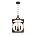 thumbnail image 2 of Hunter - Highland Hill 4-light Textured Rust, Medium Size Pendant Light, Dimmable, Formal Style, Lantern Shaped, for Bedrooms, Dining, Living Rooms - 19980, 2 of 8