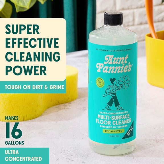 Ultra Concentrated Floor Cleaner Vinegar Wash, Multi-Surface Solution for Mopping, Eucalyptus Scent, 32 oz (Pack of 6)
